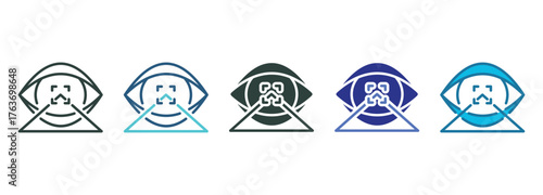 Perspective Icon Set Multiple Style Of