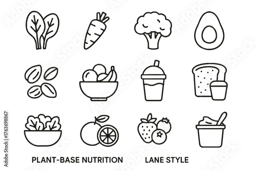 Based icon plant bread citrus grain whole glass vector yogurt carrot fruit