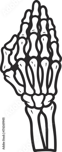 Skelton hand gesture Salute