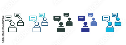 Dialogue Icon Set Multiple Style Of