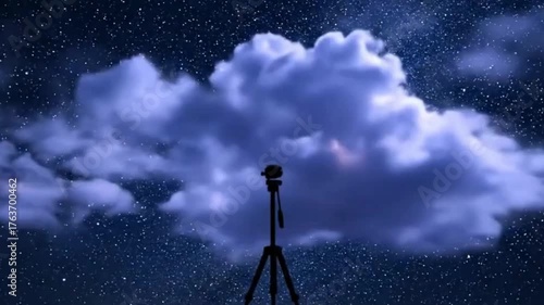 Dreamlike Starry Sky with Drifting Clouds and Soft Ambient Calm
