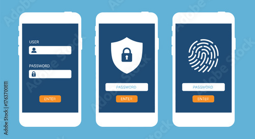Mobile security login authentication fingerprint password access