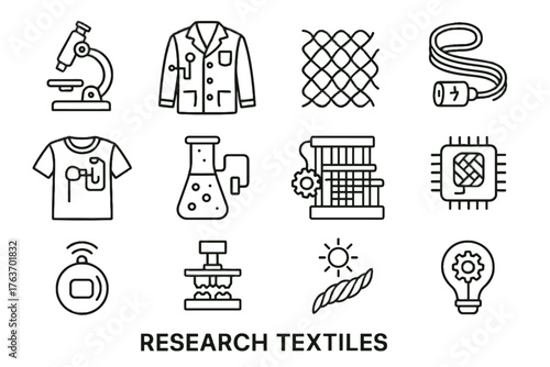 Test research wireless lab symbol coat durability icon loom vector sensors textiles