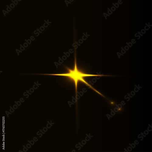 Bright horizontal beams of light,shiny light in the dark
