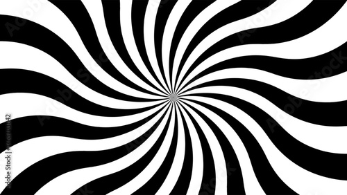 Spiral candy pattern. Swirling rays like an ice cream texture. Retro sun with lines. Twisting and rotating stripes in an illusion.