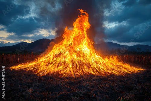 A Realistic Thai Funeral Pyre Deep in the Countryside