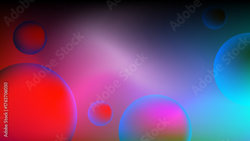 Red and blue gradient mesh abstract background with colorful bubble nice for wallpaper or banner