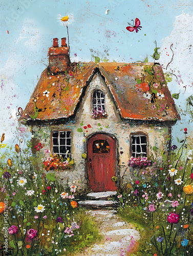 Christmas Garland Decoration - Watercolor Holiday Illustration