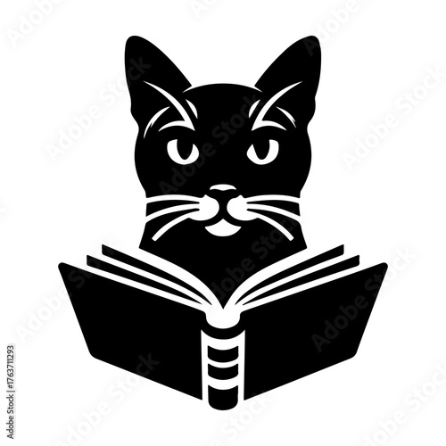 Cat Reading Book: A Symbol of Knowledge and Wisdom.