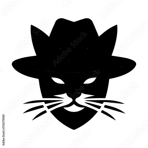 Black cat wearing a fedora a cool and mysterious feline.