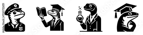 Lizard Professions: Police Scholar Scientist and Graduate.