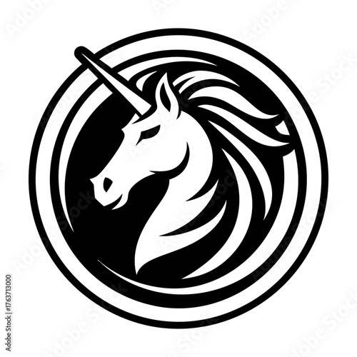 A filled style icon representing a unicorn symbol