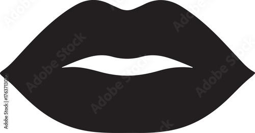 lips silhouette on white background
