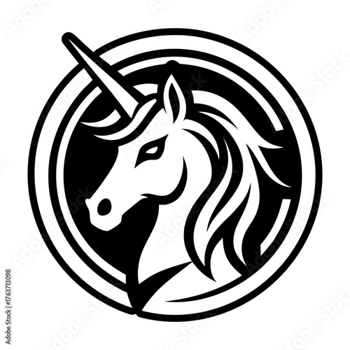 A glyph style icon showing a pegacron logo