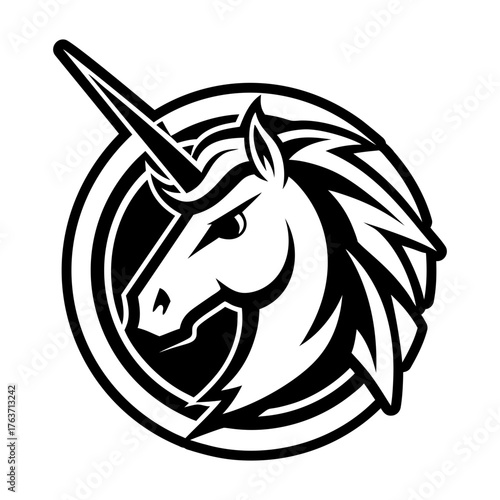 Glyph style icon showing a pegacron symbol