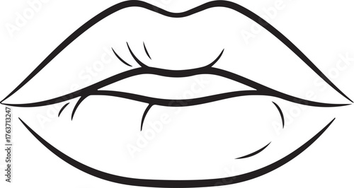 lips silhouette on white background