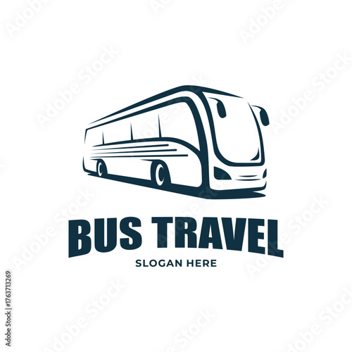 simple bus travel logo icon vector illustration