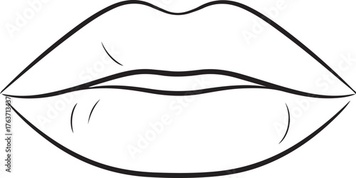 lips silhouette on white background