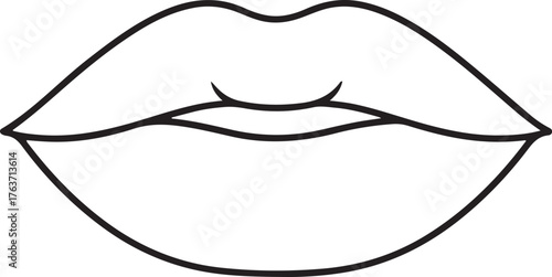 lips silhouette on white background