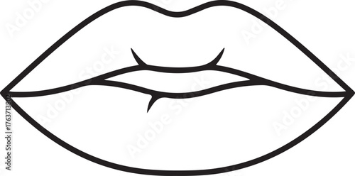 lips silhouette on white background