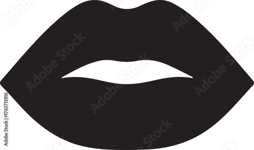lips silhouette on white background