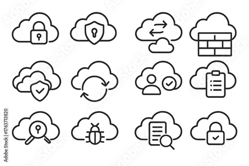 Backup compliance security cloud antivirus threat icons audit vector icon detection transfer