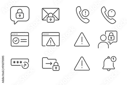 Reset notification status icon sign vector report email security cybersecurity grid badge