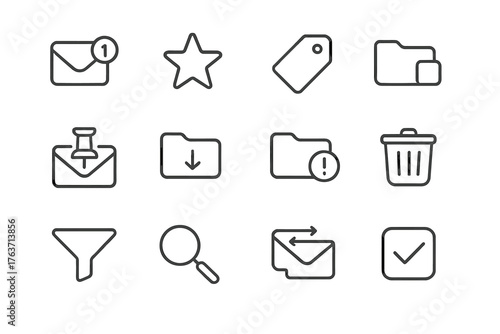 Priority archived bulk vector icon inbox label count sort folder organization tag