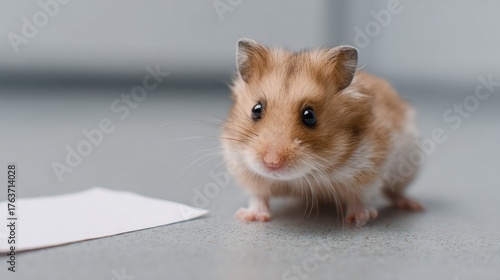 Cute hamster indoor closeup