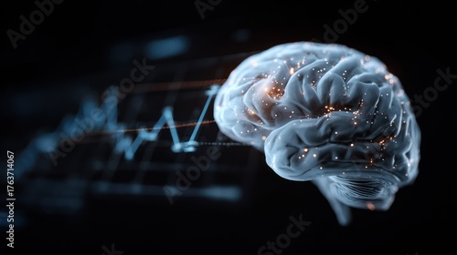 Detailed 3 d human brain graphic