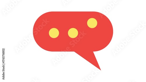 Minimal Chat Bubble Typing Animation in Red and Yellow