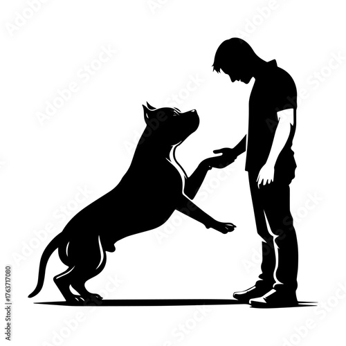 Dog Training: A Silhouette of Man and Loyal Canine.