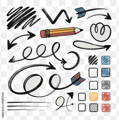 Hand Drawn Arrow and Doodle Elements Collection