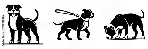 Dog illustrations in various poses perfect for pet-related designs and projects.