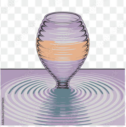 Abstract Vessel Generating Water Waves