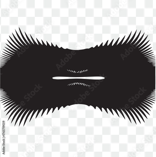 Abstract Black Shape with Spiky Edges