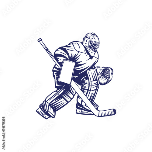 Hockey goalie. Vector illustration on a white background.