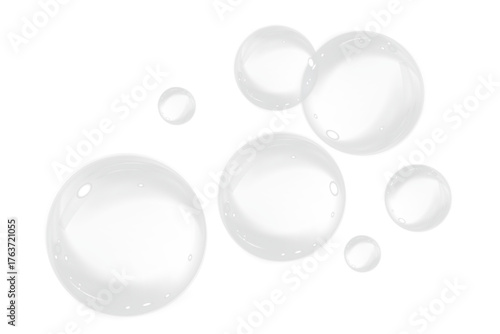 Floating bubbles with shiny reflections and a soft transparent glow. Perfect for overlays in your designs. 