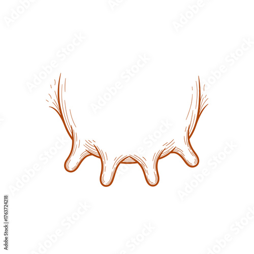 A minimalist cow udder outline icon on a transparent background in brown tones.
