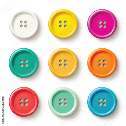 sewing buttons isolated on white