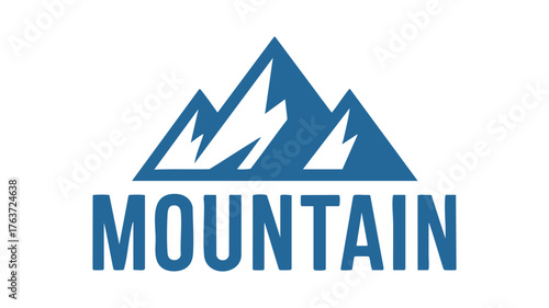 Modern mountain peak logo design for adventure and outdoors brands vector