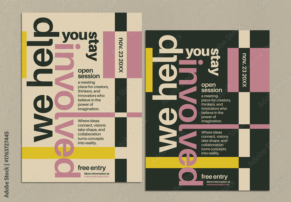 Stylish Bold Typographic Poster Layout Stock Template | Adobe Stock