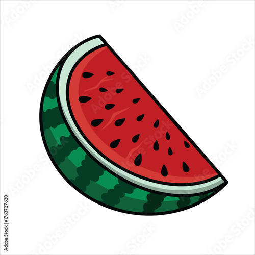 Large sliced watermelon illustration design