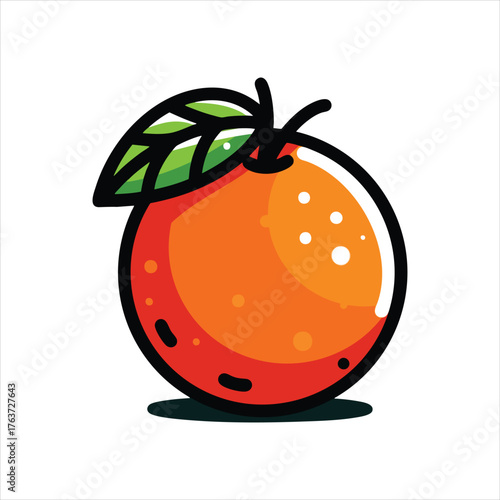 Orange fruit icon bold outline illustration