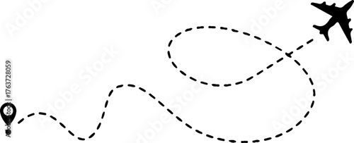 plane line black plane icon fly vector illustration