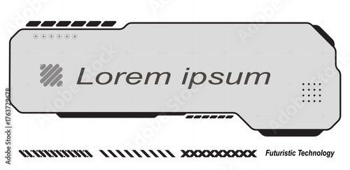 Futuristic Call Out Box Element Black Vector Editable	