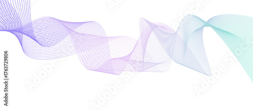 Wavy lines pattern gradient purple color background. futuristic technology design template. flowing lines pattern graphic design element. dynamic colorful wave isolated on white background.