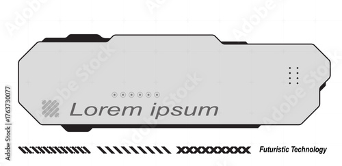 Futuristic Call Out Box Element Black Vector Editable	