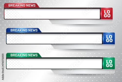 Broadcast low third for news television, video template design