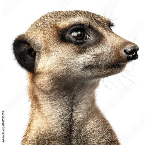 Meerkat portrait on a transparent background